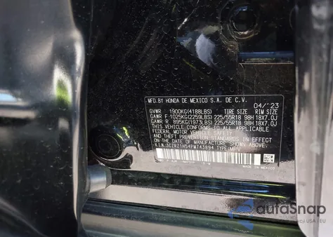 2023 Honda Hr-V 2Wd Sport z USA, uszkodzony, nr VIN 3CZRZ1H54PM743894